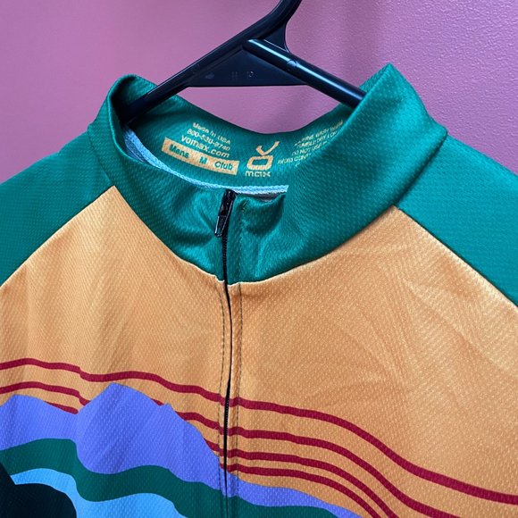 L.LBean Vomax Cycling Jersey Men’s Medium Full Zip Elastic Waist Back Pockets - Picture 2 of 5